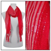 Scarves - Striped Metallic 3116 - Red