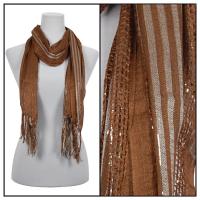 Scarves - Striped Metallic 3116 - Brown