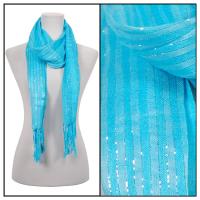 Scarves - Striped Metallic 3116 - Turquoise
