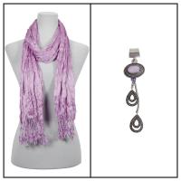 Scarves - Crinkle 3081 w/ Pendant - Lilac w/ Pendant #399