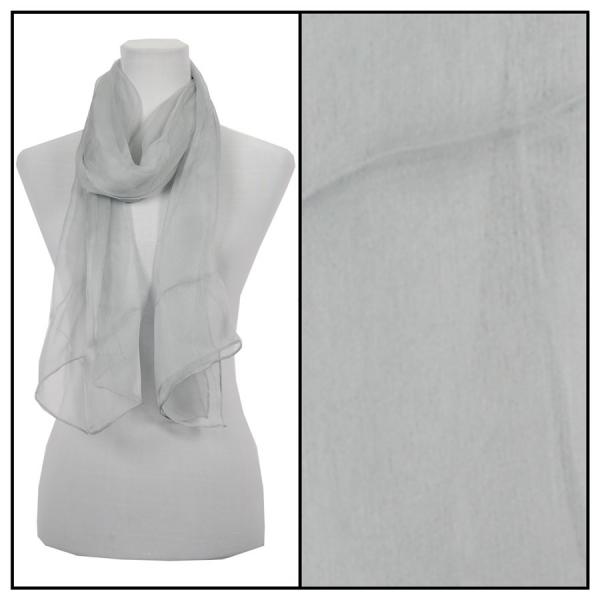 Wholesale 005 - 100% Silk Scarves Solid Grey - 