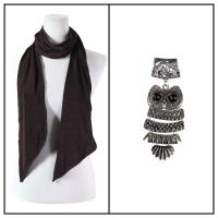 Scarves - Magic Slinky w/ Pendant - Dark Brown w/ Pendant #038