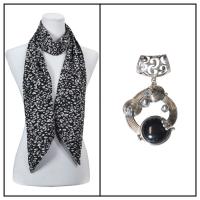 Scarves - Magic Slinky w/ Pendant - Leopard Black-White w/ Pendant #517