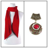 Scarves - Magic Slinky w/ Pendant - Red w/ Pendant #087