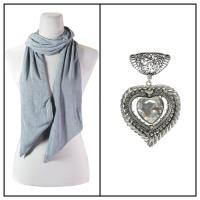 Scarves - Magic Slinky w/ Pendant - Silver w/ Pendant #128