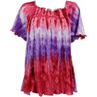 Wave Satin Mini Pleats - Cap Sleeve - Wine-Purple