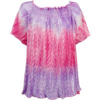 Wave Satin Mini Pleats - Cap Sleeve - Lilac-Pink