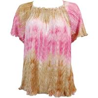 Wave Satin Mini Pleats - Cap Sleeve - Champagne-Pink