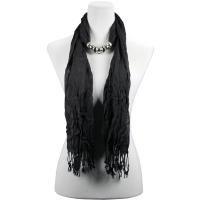 Scarves - Multi Ring Pendant 06 - Black
