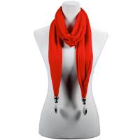 Scarves - Etched Heart Fob Pendant 03 - Red