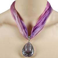 Tie Dye Scarf Necklace - Purple