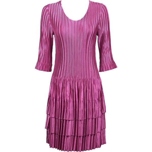 Wholesale 652 - Satin Mini Pleats - Sleeveless Solid Orchid Satin Mini Pleats - Three Quarter Sleeve Dress - One Size Fits Most