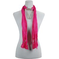 Scarves - Hanging Chain - Jersey Knit - Hot Pink