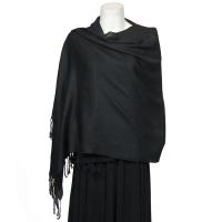 Pashmina Style Shawls - Solid - Black