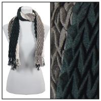 Scarves - Pleated Ombre 686 - Black-Grey