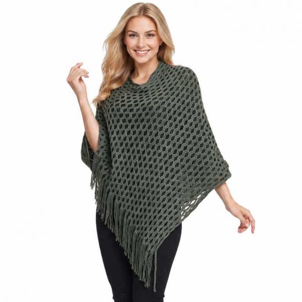 1585 - Poncho - Wave Overlap Knit - 2017/Grey One Size Fits All 1585 - Poncho - Wave Overlap Knit 2017/Grey - One Size Fits All