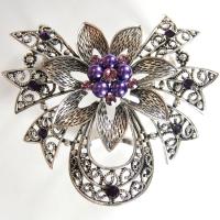 Scarf to Belt Accessory - 103 - Silver-Purple
