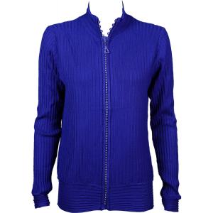 1594 -Diamond Crystal Zipper Sweaters 1594 - Royal<br> Crystal Zipper Sweater - One Size Fits Most
