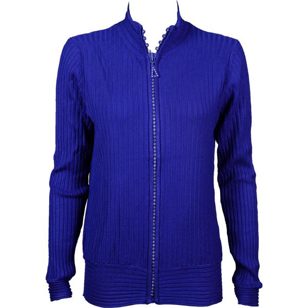 Wholesale 1594 -Diamond Crystal Zipper Sweaters 1594 - Royal<br> Crystal Zipper Sweater - One Size Fits Most