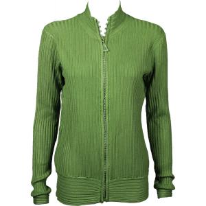 1594 -Diamond Crystal Zipper Sweaters 1594 - Olive<br> Crystal Zipper Sweater - One Size Fits Most