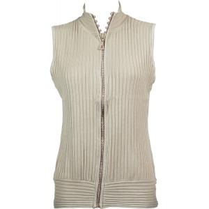 1595 - Diamond Crystal Zipper Sweater Vest 1595 - Gold<br> Crystal Zipper Sweater Vest - One Size Fits Most