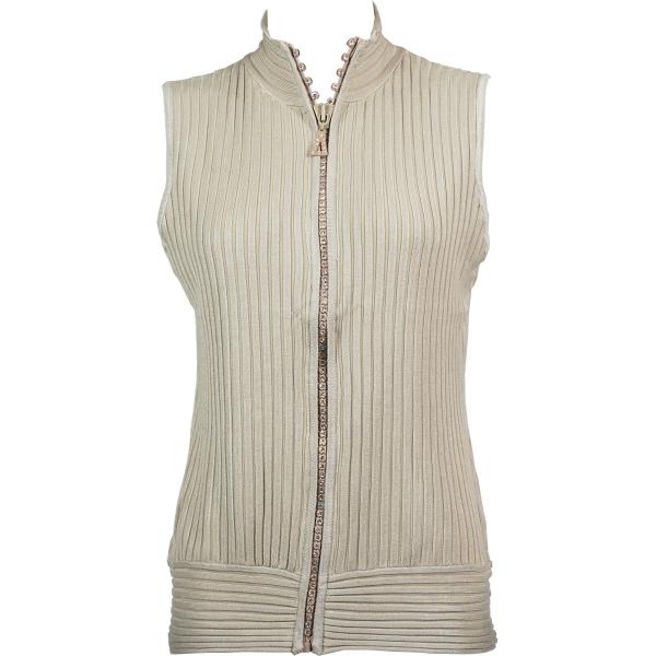 Wholesale 1595 - Diamond Crystal Zipper Sweater Vest 1595 - Gold<br> Crystal Zipper Sweater Vest - One Size Fits Most