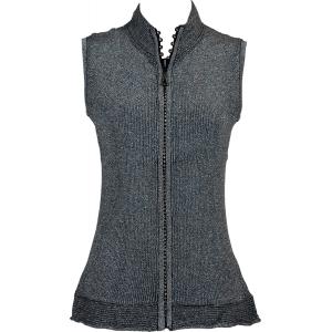 1595 - Diamond Crystal Zipper Sweater Vest 1595 Metallic Black<br> Crystal Zipper Sweater Vest - One Size Fits Most