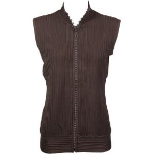 1595 - Diamond Crystal Zipper Sweater Vest 1595 - Brown<br> 
Crystal Zipper Sweater Vest - One Size Fits Most