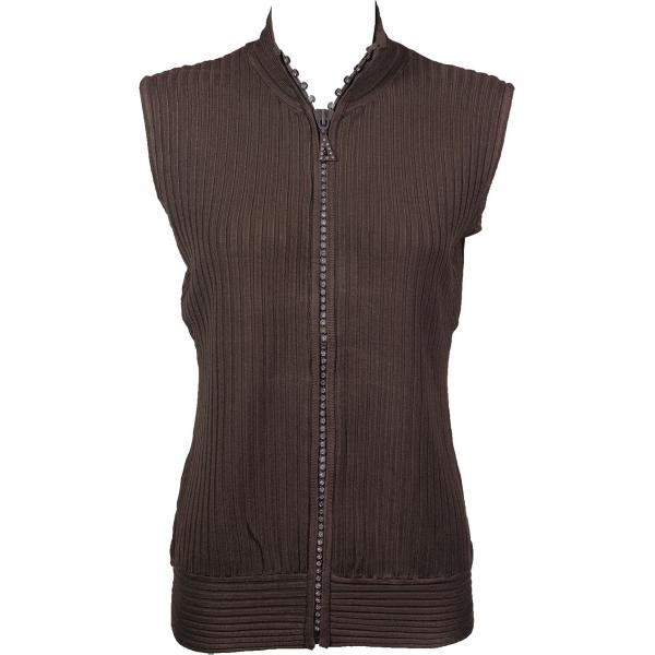Wholesale 1595 - Diamond Crystal Zipper Sweater Vest 1595 - Brown<br> 
Crystal Zipper Sweater Vest - One Size Fits Most