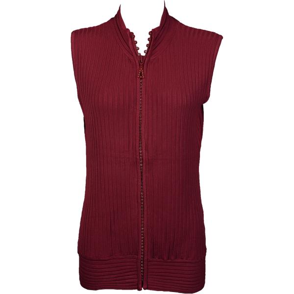 Wholesale 1595 - Diamond Crystal Zipper Sweater Vest 1595 - Burgundy Crystal<br> 
Crystal Zipper Sweater Vest  - One Size Fits Most