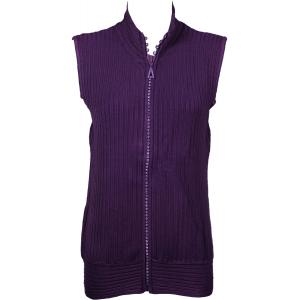 1595 - Diamond Crystal Zipper Sweater Vest 1595 - Eggplant<br> Crystal Zipper Sweater Vest - One Size Fits Most