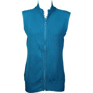1595 - Diamond Crystal Zipper Sweater Vest 1595 - Teal<br> Crystal Zipper Sweater Vest - One Size Fits Most