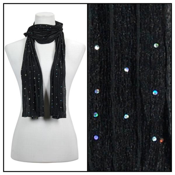 Wholesale 4118 - Oblong Scarves - Sequined * Black - 