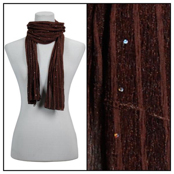 Wholesale 4118 - Oblong Scarves - Sequined * Brown - 