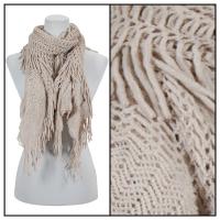 Scarves - Crochet Fishnet Tubed 4083 - Beige