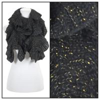 Scarves - Ruffle Knit Metallic 4085 - Black