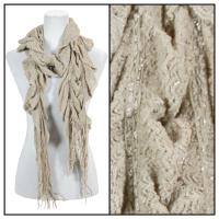 Scarves - Ruffle Knit w/ Lurex Sparkle 4113 - Beige