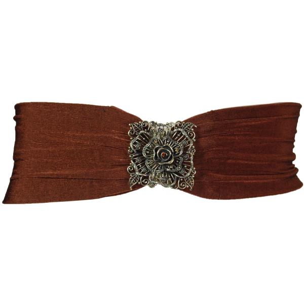 Wholesale 1429 - Slinky TravelWear Vest Rose Design - Brown Slinky Stretch Belt - One Size Fits All