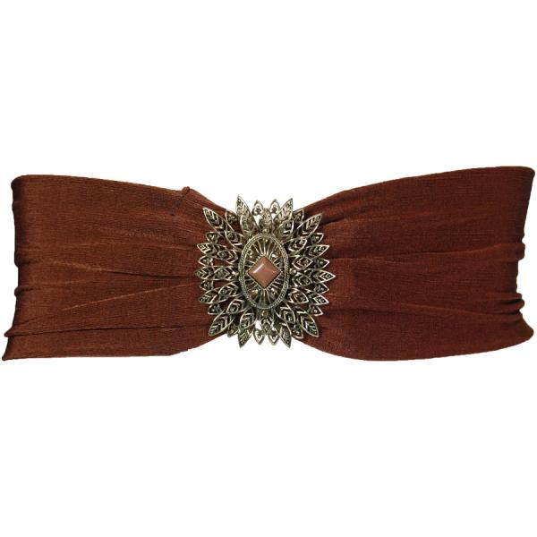Wholesale 1639 - Slinky Stretch Belts Tribal Design - Brown Slinky Stretch Belt - One Size Fits All