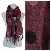 Scarves - Flowers and Dots 8138 - Raspberry