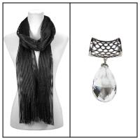 Scarves - Metallic 3117 w/ Pendant - Black w/ Pendant #075