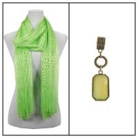Scarves - Metallic 3117 w/ Pendant - Lime w/ Pendant #396