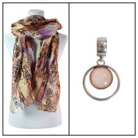 Scarves - Snake Print 0213 w/ Pendant - Lilac w/ Pendant #390