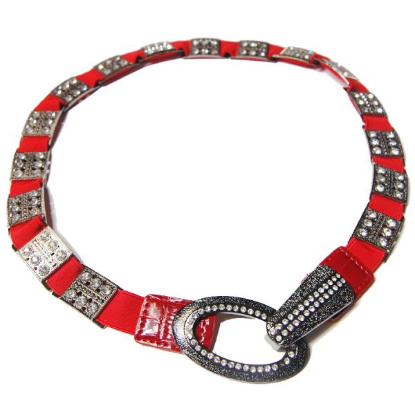 Wholesale 1176 - Slinky Travel Tops - Asymmetric Tunic L6051 - Red Crystal Stretch Belt - 