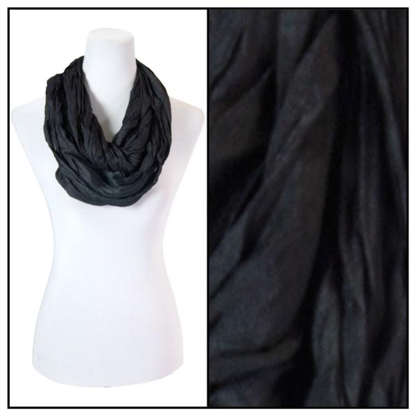 Wholesale 100 - Cotton/Silk Blend Infinity Scarves Black - 
