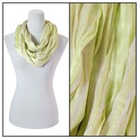 Infinity Scarves - Cotton/Silk Blend 100 - Striped Lime-Tan