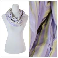Infinity Scarves - Cotton/Silk Blend 100 - Striped Lavender-Lime