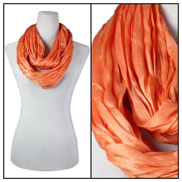 Wholesale 100 - Cotton/Silk Blend Infinity Scarves Tangerine - 