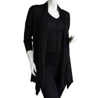 Magic Convertible Long Ribbed Sweater - Black