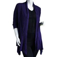 Magic Convertible Long Ribbed Sweater - Eggplant Purple